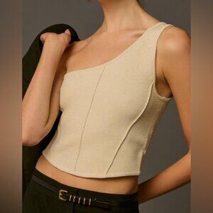 Anthropologie one-shoulder sweater corset top